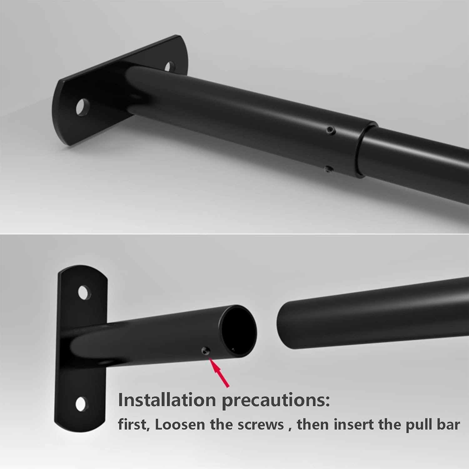 Adjustable Chin Up Bar Doorway Wall Mounted Pull Up Bar, Heavy Duty Steel Indoor Pull Up Bar Strength Training Equipment for Home Gym Exercise Fitness, Max Load-Bearing 660lbs - Image 4