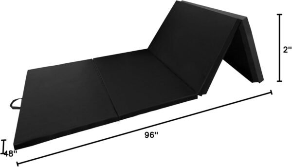 Folding Exercise Aerobics Mat, 4'x8'x2" Extra Thick High Density Gymnastics Mat, Anti Tear Exercise Aerobics Mats for MMA, Stretching, Cheerleading Martial Arts, Gymnastic - Image 7
