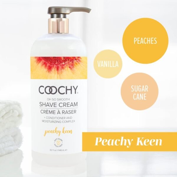 Coochy Intimate Shaving Cream | Shave Conditioner & Moisturizer for Face & Body | Ideal for Sensitive Skin Care, Anti-Bump | Peachy Keen, 32 oz - Image 5