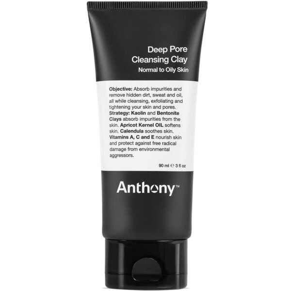 Anthony Deep Pore Cleansing Clay, 3 Fl Oz, Contains Kaolin and Bentonite Clays, Apricot Oil, Calendula, Vitamins A, C, and E, Removes Dirt, Sweat, and Oil While Deep Cleansing and Exfoliating Skin - Image 2