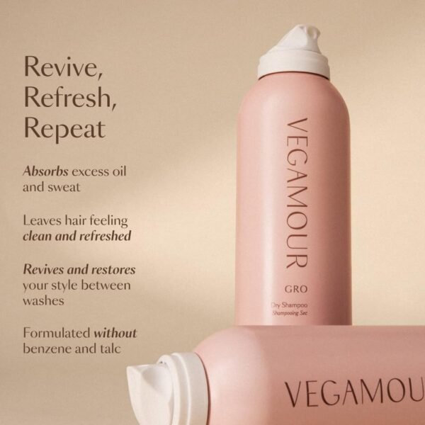 VEGAMOUR GRO Dry Shampoo, Volumizing Dry Shampoo Spray Formulated Without Benzene, Supports Thicker Fuller Looking Hair, Natural Citrus Scent - Image 4