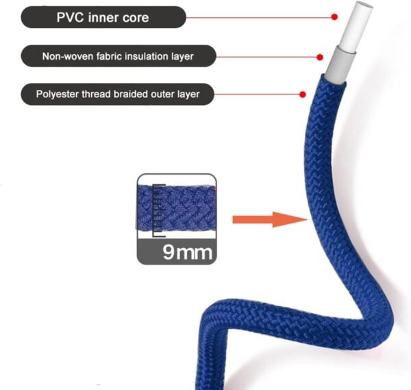 Weighted Jump Rope for women men adults fitness,skipping rope with Adjustable Cotton and PVC rope, Aluminum+Foam Handle Great for Crossfit Training, Boxing, and MMA Workouts - Image 4