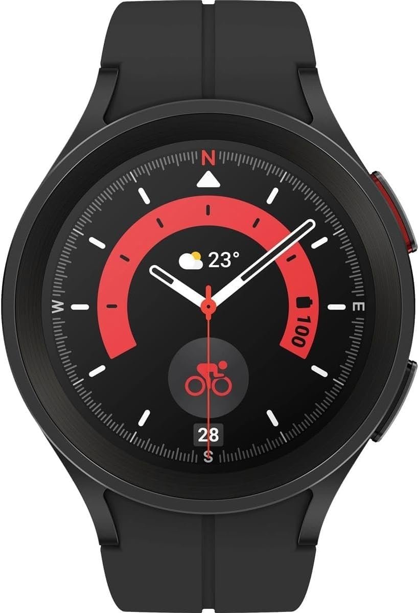 SAMSUNG Galaxy Watch 5 Pro (45mm,WIFI + 4G LTE) 1.4'' Super AMOLED Smartwatch GPS Bluetooth with Sleep Coaching,Bioactive Sensor,Water Resistant R925U (Fast Charger Bundle,Black Titanium) (Renewed) - Image 3