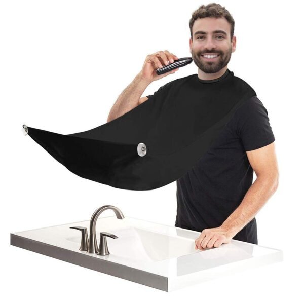 Beard Bib Apron, Mens Beard Hair Catcher for Shaving and Trimming, Non-Stick Beard Shave Cape, Grooming Accessories Tools & Gifts for Husband or Dad - Image 2
