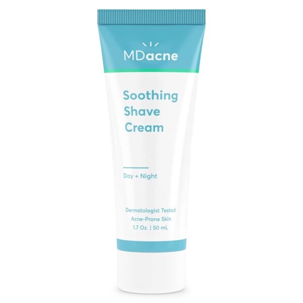 MDacne Shaving Cream for Acne-Prone Skin - Soothing, Oil-Free, Eliminates Razor Burn, Cuts & Infections - Reduce Skin Irritation & Prevent Shave Bumps & Nicks - Vegan, Paraben-Free & Cruelty-Free - Image 2