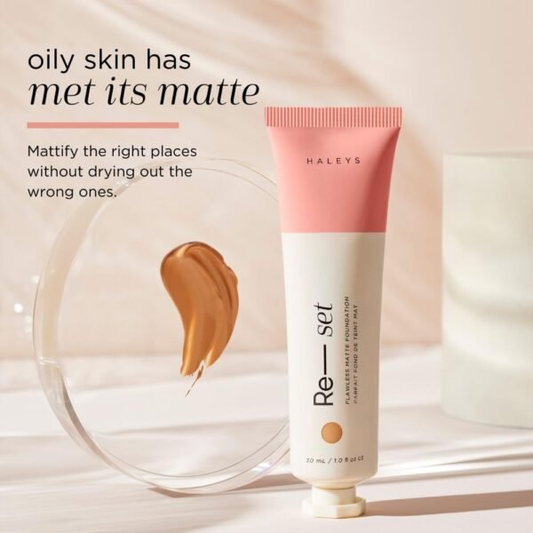 Re-set Full Coverage Matte Foundation - Oil-Free Liquid Foundation with Double-Dose Pigments for Smooth, Natural Finish - Long-Lasting Foundation for Sensitive, Acne-Prone Skin by Haleys (4.25) - Image 8