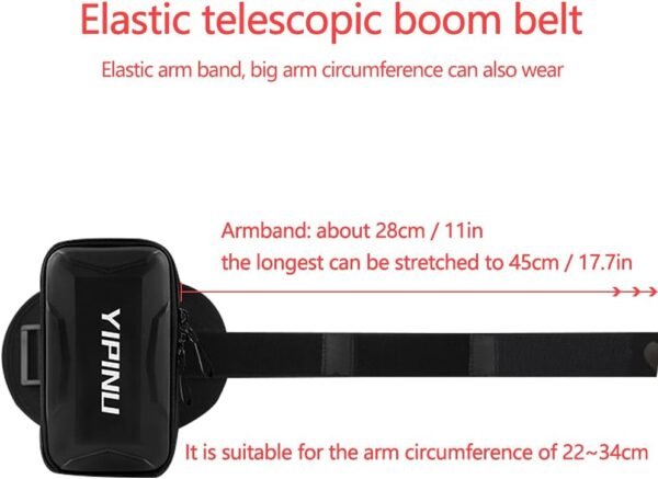 Dxyufazhe Outdoor Sports Multifunctional Armband Waterproof Running Sports Fitness Mobile Arm Bag, Compatible with iPhone 11 Pro Max 11 XS XR 8, Galaxy S20 S10 S9 Plus for Men & Women (Black) - Image 4
