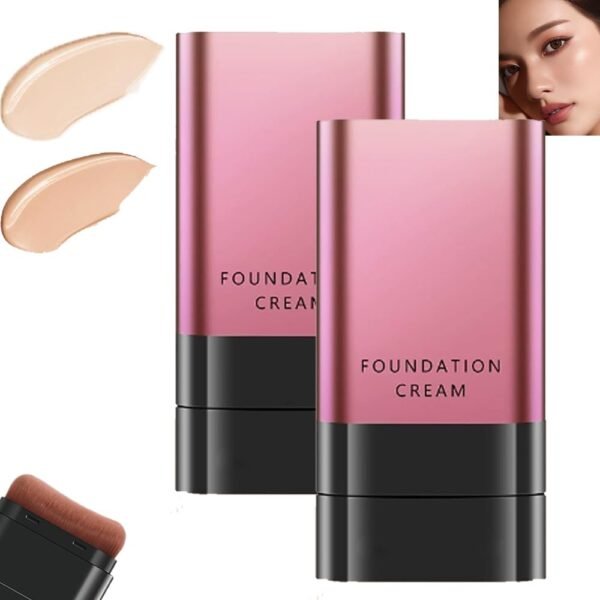 6 in 1- Luxury Anti-Wrinkle Foudation Stick for Mature Skin, Foundation Stick, Long-Lasting &Foundation for a Smooth, Multi-use Foundation Stick Makeup with Brush (1 Set) - Image 2