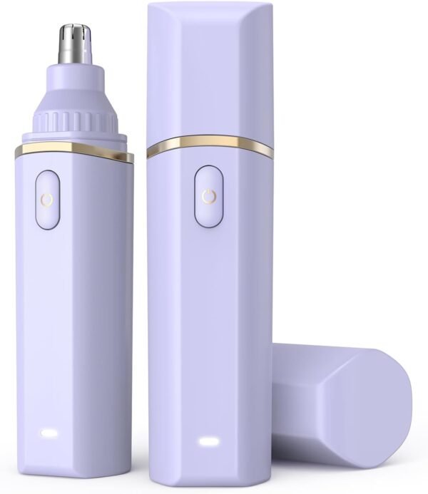 Portable Nose Hair Trimmer, Type-C Rechargeable Nose Hair Trimmer Clipper, Professional Painless Trimmer for Men Women, Smoother Cutting (Purple,1pc) - Image 2