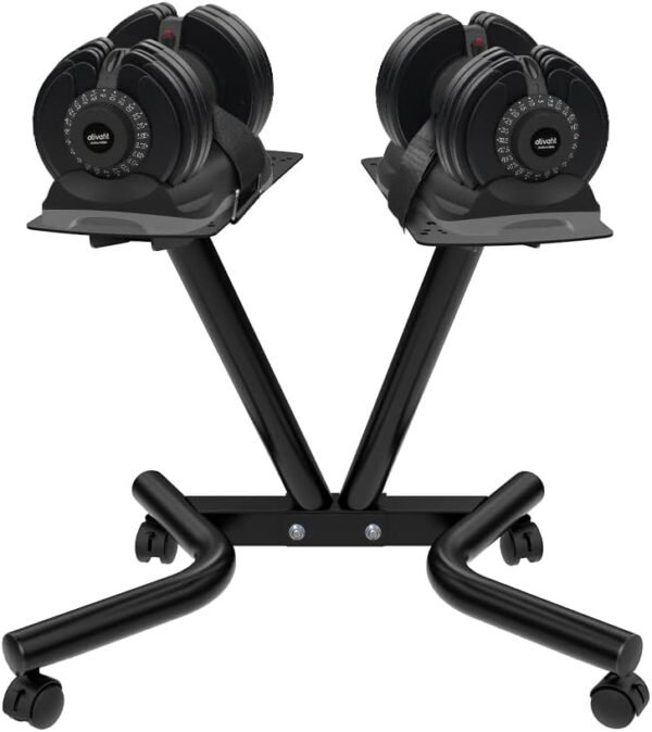 ATIVAFIT Adjustable Dumbbell Stand Fitness Dial Dumbbell Rack with Adjustable Belt for Home Gym Set - Image 3