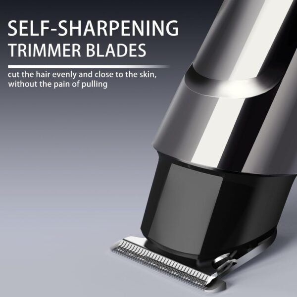 Beard Trimmer for Men - 5 in 1 Kit Electric Razor, Nose Hair Trimmer with LED Display, Cordless Mustache Body Face Grooming Kit, Waterproof Rechargeable Beard Shaver - Image 5