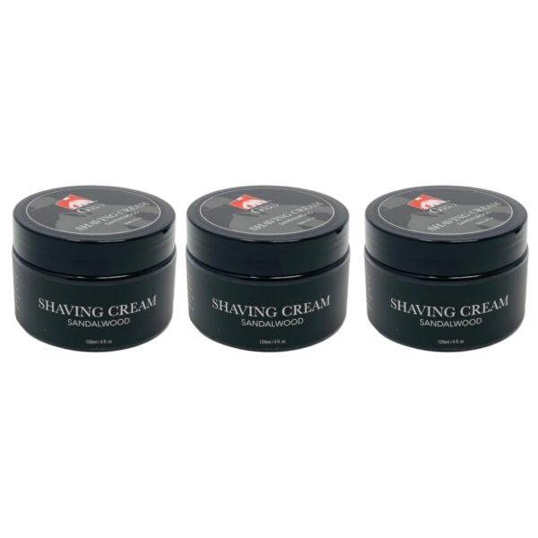 G.B.S Sandalwood Shaving Cream for Sensitive Skin, Hydrates, Nourishes for Close Smooth Shave, Protects Skin from Cuts, Bumps, Redness and Irritation Pack of 3 - Image 2