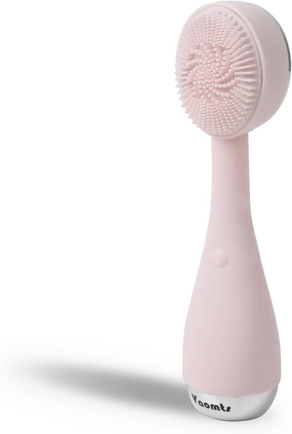 Facial Cleansing Brush,Silicone Face Scrubber Exfoliator for Women Men,Waterproof Sonic Vibrating Face Brush Cleanser for Deep Cleansing,Gentle Exfoliating and Massaging-Pink - Image 2