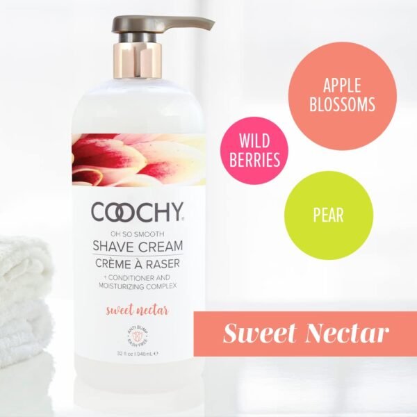 Coochy Intimate Shaving Cream for Women Sensitive Skin, Shave Conditioner & Moisturizer for Face & Body, Shave Cream, Anti-Bump, Sweet Nectar, 32 oz - Image 4