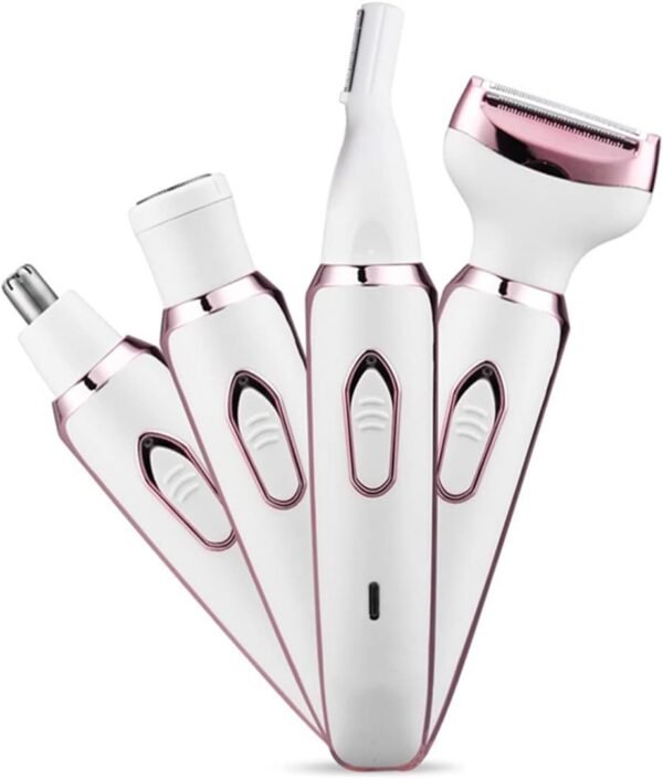Electric Razor for Women,Hair Trimmer for Face Nose Eyebrow Beard Mustache Arm Leg Armpit Bikini,Painless Rechargeable Portable 4 in 1 Womens Body Shavers Set - Image 10