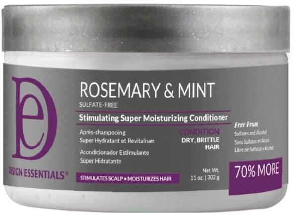 Design Essentials Rosemary & Mint Stimulating Super Moisturizing Conditioner for Dry, Thick, or Brittle Hair; Sulfate-Free, Stimulates Scalp, Moisturizes Hair, 11 Oz - Image 2