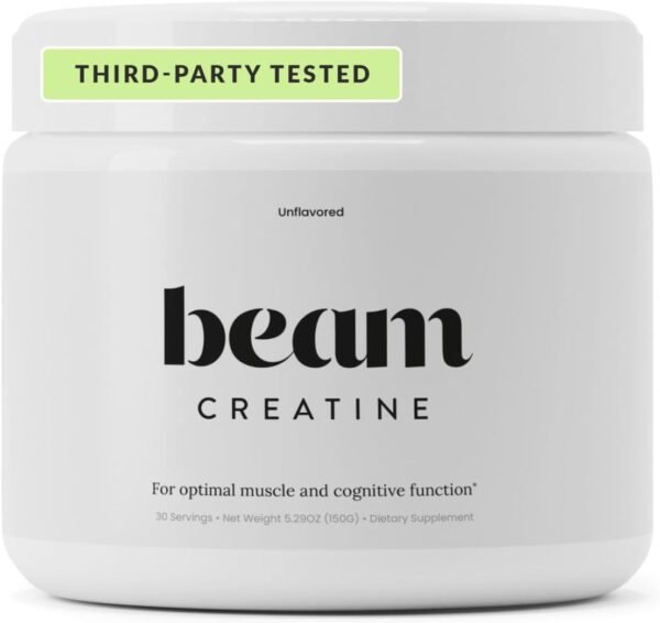 Beam Creatine Monohydrate Powder - Micronized Creatine for Muscle Growth, Strength, Endurance & Recovery - Unflavored, Fast-Dissolving, Workout Supplement for Men & Women, Keto & Vegan - 30 Servings - Image 2