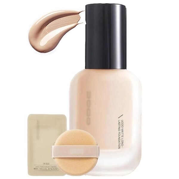 UO-DO Liquid Foundation, Moisturizing Light Foundation, Matte Long Lasting Foundation, Hydrating Waterproof and Light Long-Lasting Foundation for All Skin Types (Oil Control, W03 Warm Skin) - Image 2
