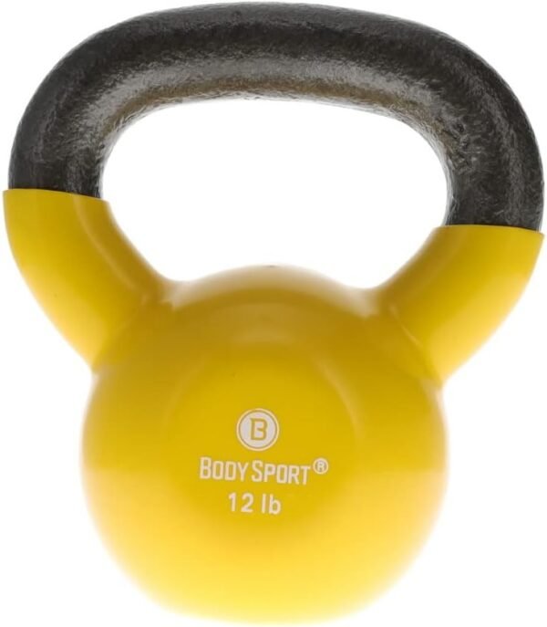Body Sport Cast Iron Vinyl Coated Kettlebells – Kettlebell for Weight Lifting – Strength Training Kettlebell – Professional Fitness for Gym & At Home - Image 2