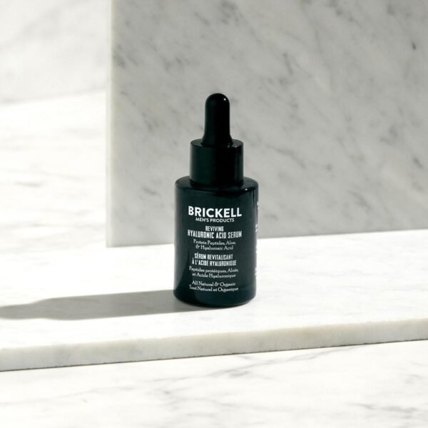 Brickell Men's Anti Aging Hyaluronic Acid Serum for Face, Reviving Day Serum for Men, Natural and Organic Face Serum with Protein Peptides to Restore Firmness and Collagen, 1 Ounce, Scented - Image 4