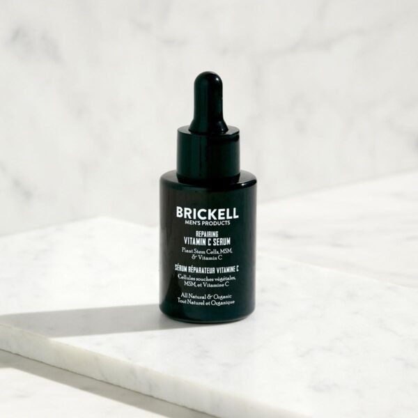 Brickell Men's Anti Aging Vitamin C Serum For Face, Repairing Night Face Serum for Men, Natural and Organic Hyaluronic Acid Serum For Face to Diminish Wrinkles and Reduce Redness, 1 Ounce, Scented - Image 5
