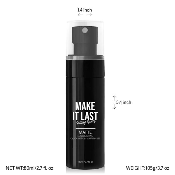 Make It Last! Makeup Setting Spray Matte Long Lasting Oil Control Mattify & Set, Lock & Set Makeup from Smudging & Fading Ultra Fine Mist - Image 7