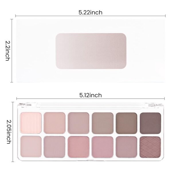 AMY'S DIARY 12-Color Light Pink Purple Eyeshadow Palette for Versatile Day-to-Night Looks – Blendable, Long-Lasting, and Highly Pigmented. Elevate Your Eye Makeup– Unleash Your Unique Style (08#) - Image 7