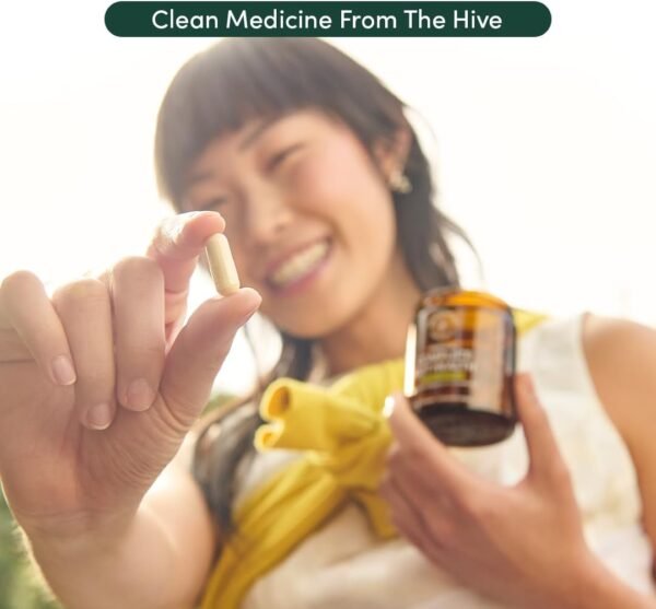 Beekeeper's Naturals Complete Gut Health, 3-in-1 Prebiotic, Postbiotic, Probiotics for Digestive Health & Bloating Relief for Women & Men, Propolis Powered, Gluten-Free Vegan Capsules, 60ct - Image 8