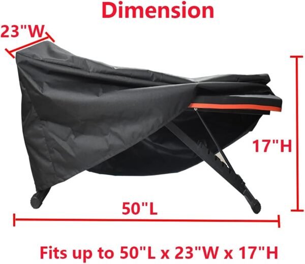 Mini Lustrous Weight Bench Cover, Adjustable Exercise Workout Bench Cover, Waterproof 600D Oxford Fabric for Indoor and Outdoor Use, 50" L x 23" W x 17" H（Black） - Image 3