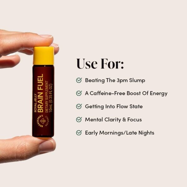BEEKEEPER'S NATURALS B.LXR Brain Fuel - Memory, Focus and Clarity Liquid Formula, Supports Productivity Royal Jelly, Ginkgo Biloba, Bacopa Monnieri Keto Friendly, Gluten & Caffeine-Free, (6 ct) - Image 5