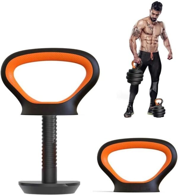 Janin Adjustable Kettlebell Handle for Dumbbell Plates,for Plates Weights。Kettlebell Grip for Dumbbell Kettlebell Push up for Gym Workout,Fitness at Home or Gym for Men and Women。 - Image 2
