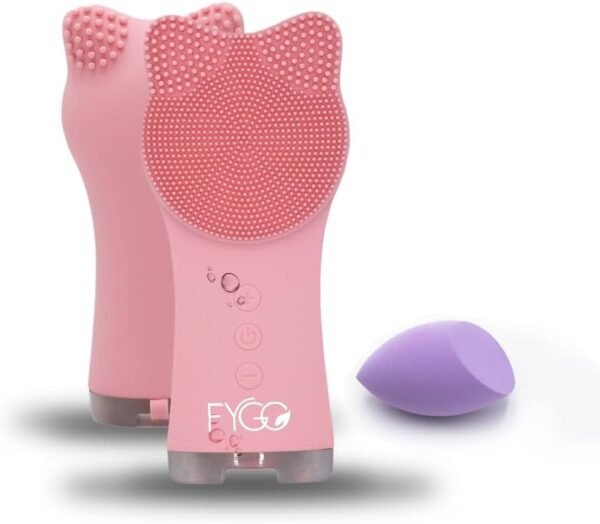 Facial Cleansing Brush - Rechargeable Electric Facial Scrubber & Exfoliator - Waterproof Soft Silicone Brush for Deep Cleaning & Exfoliating - 6 Mode Vibrating & Massaging Face Wash Brush - Pink - Image 2
