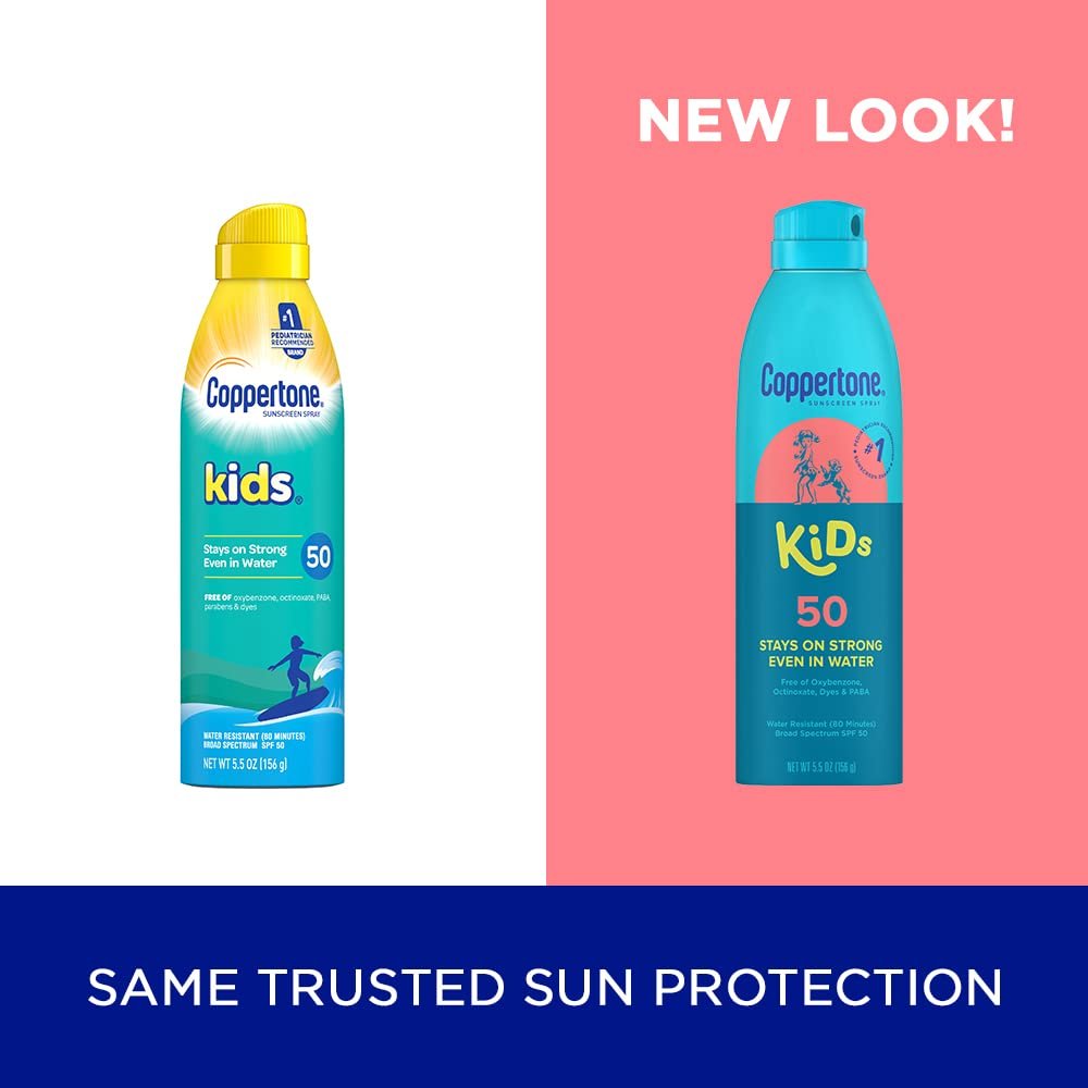 Coppertone Sunscreen Spray SPF 50, Broad Spectrum, Water Resistant for Kids, #1 Pediatrician Recommended Brand, 5.5 Ounce (Pack of 2) - Image 3