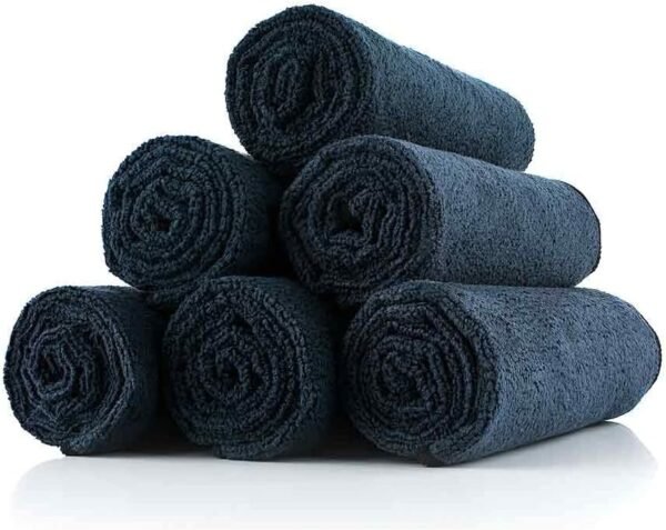 The Rag Company Microfiber Spa and Yoga Towel - Soft and Absorbent Towel for Gym, Spa, Exercise, Hotel, and Resort Use - Dries Fast - 16x27 inches, Midnight, 6-Pack - Image 4