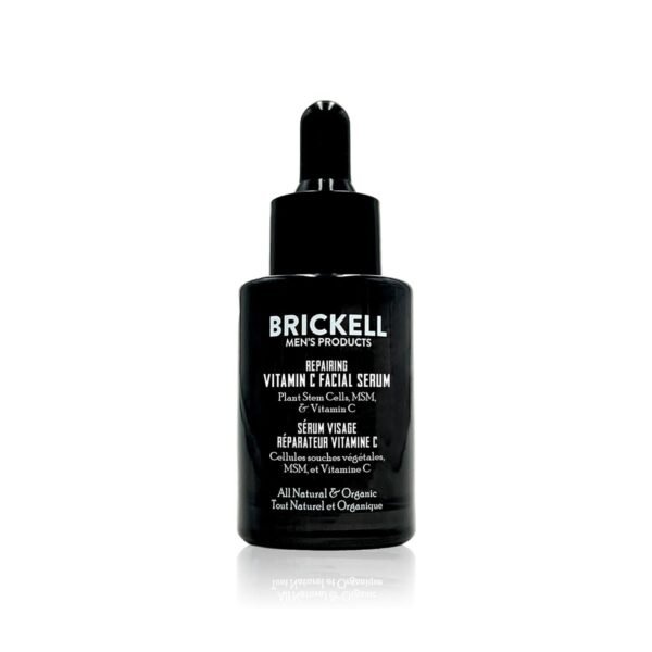 Brickell Men's Anti Aging Vitamin C Serum For Face, Repairing Night Face Serum for Men, Natural and Organic Hyaluronic Acid Serum For Face to Diminish Wrinkles and Reduce Redness, 1 Ounce, Scented - Image 2