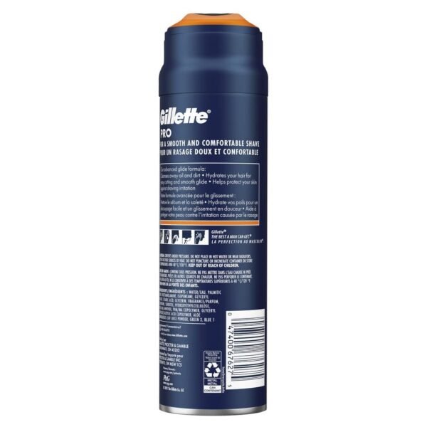 Gillette PRO Shaving Gel For Men Cools To Soothe Skin And Hydrates Facial Hair, 7oz, ProGlide Sensitive 2 in 1 Shave Gel (Pack of 2) - Image 3