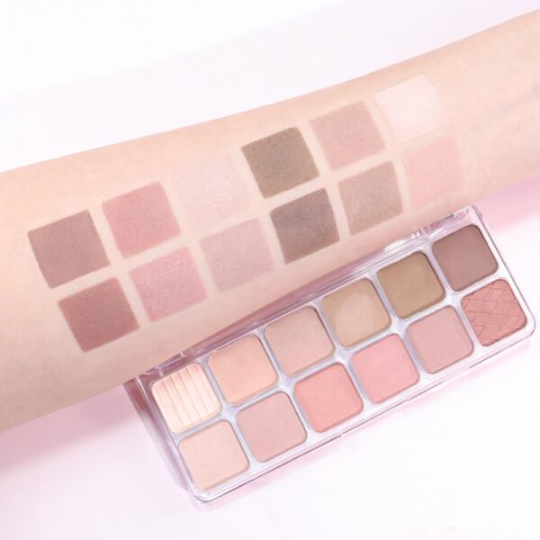 AMY'S DIARY 12-Color Light Pink Purple Eyeshadow Palette for Versatile Day-to-Night Looks – Blendable, Long-Lasting, and Highly Pigmented. Elevate Your Eye Makeup– Unleash Your Unique Style (08#) - Image 6
