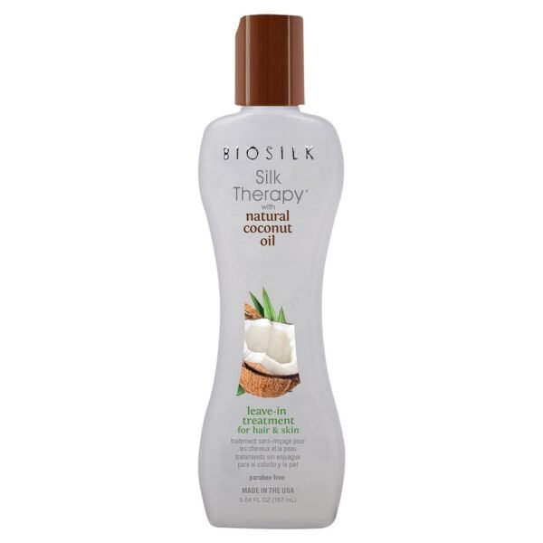 Biosilk Silk Therapy with Natural Coconut Oil Leave-In Treatment, Helps Control Frizz & Flyaways, Sulfate, Paraben & Cruelty-Free, 5.64 Oz - Image 2