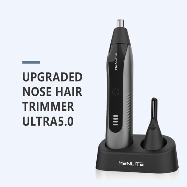 Nose Hair Trimmer for Men Women, Multi Functional Men's Beauty Set, Eyebrow, Nose Ear Trimmer, Detachable Head for Water Washing, USB-C Type Fast Charging (Grey) - Image 8