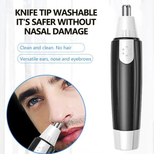 Nose and Ear Hair Trimmer - Professional Grooming for Men and Women - Stainless Steel, 360 Degree Hair Removal - Battery Powered for Seamless Facial Hair Removal - Waterproof and Quiet - Image 5