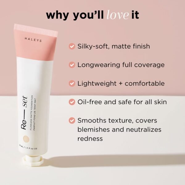 Re-set Full Coverage Matte Foundation - Oil-Free Liquid Foundation with Double-Dose Pigments for Smooth, Natural Finish - Long-Lasting Foundation for Sensitive, Acne-Prone Skin by Haleys (4.25) - Image 4