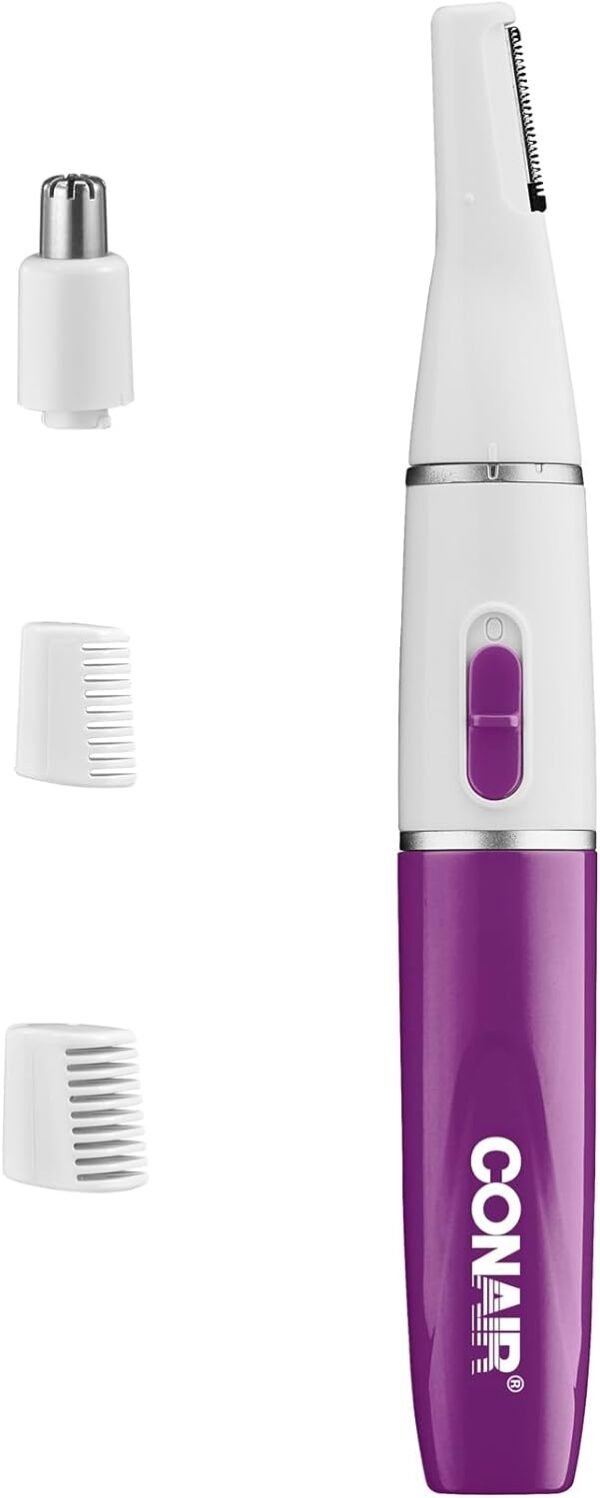 Conair All-in-1 Facial Hair Trimmer for Women, Perfect for Face, Ear/Nose and Eyebrows, Battery-Powered - Image 2