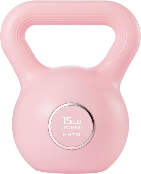 KHTO Kettlebells Fitness Exercise-Pink Strength Training Kettlebell Sets,Dumbbell Weights for Home Gym Equipment - Image 2