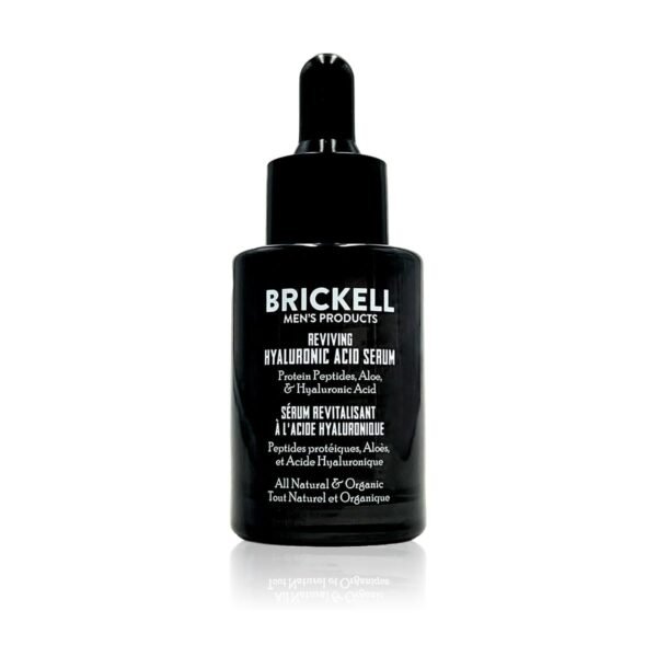 Brickell Men's Anti Aging Hyaluronic Acid Serum for Face, Reviving Day Serum for Men, Natural and Organic Face Serum with Protein Peptides to Restore Firmness and Collagen, 1 Ounce, Scented - Image 2