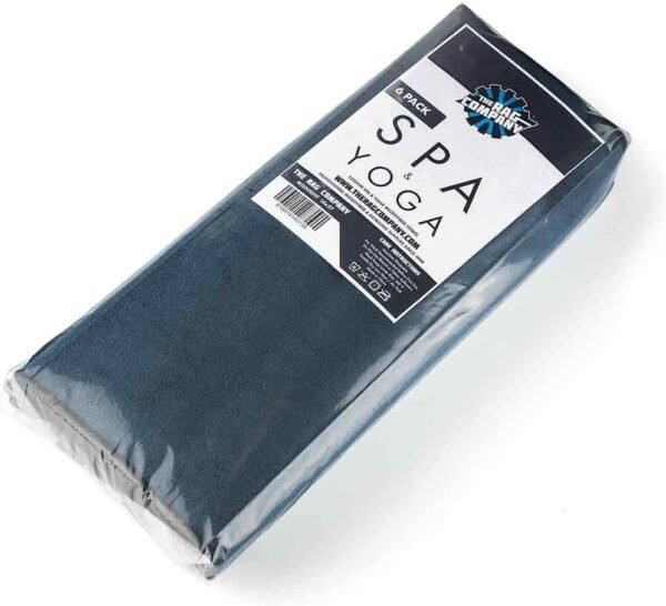 The Rag Company Microfiber Spa and Yoga Towel - Soft and Absorbent Towel for Gym, Spa, Exercise, Hotel, and Resort Use - Dries Fast - 16x27 inches, Midnight, 6-Pack - Image 8