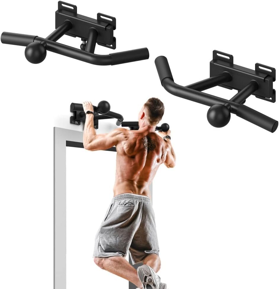 ONETWOFIT Wall Mounted Pull Up Bar, Adjustable Wall Mount Chin Up Bar with 2 Ball Grips Strength Training Equipment, Multifunctional Exercise Bars Trainer for Indoor Outdoor Home Garage - Image 9