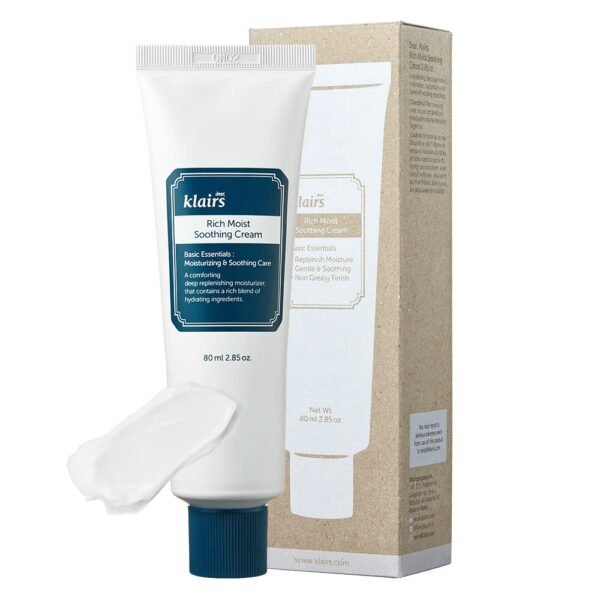 DearKlairs Rich Moist Soothing Cream 80ml, Sensitive Skin, Hypoallergenic, Centella Asiatica, Ceremide, Moisturizer, Full Hydration, Non-sticky texture, K-beauty - Image 2