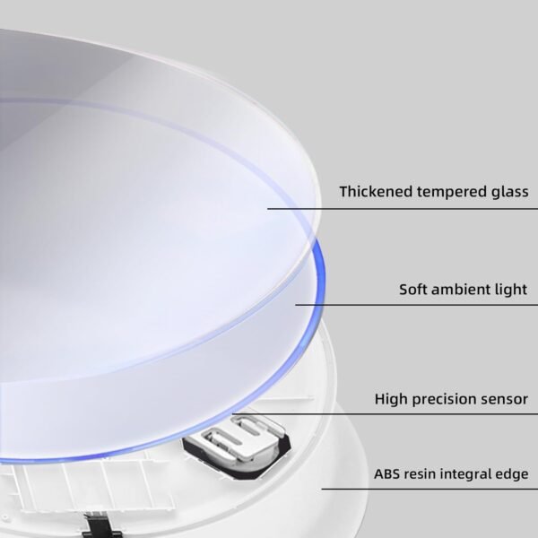 SugarLee Bathroom Scale, Digital Bathroom Smart Scale for Body Weight, Smart Scale with Precise and Clear Large LCD Display, LED Light Scale, 500 LB - Image 5