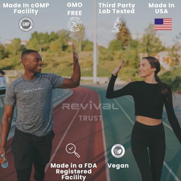 Revival Premium Micronized Creatine Monohydrate - HPLC Tested 100% Pure Grade - 500g (100 Servings) - Supports Lean Muscle Growth - Maximum Absorption - Unflavored - Made in USA & 3rd Party Lab Tested - Image 4
