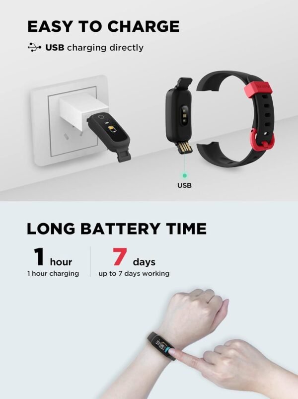BIGGERFIVE Vigor Kids Fitness Tracker for Girls Boys Ages 5-15, Kids Watch with IP68 Waterproof, Pedometer, Kids Activity Tracker with Heart Rate Sleep Monitor, Calorie Step Counter Watch - Image 7